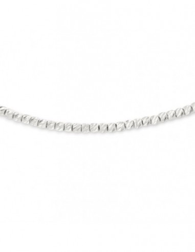 Bracciale Oro Bianco Sfere Sfaccettate Rigate 1,50MM [be3ca887]