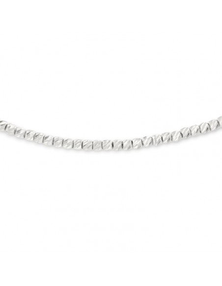 Bracciale Oro Bianco Sfere Sfaccettate Rigate 1,50MM [be3ca887]
