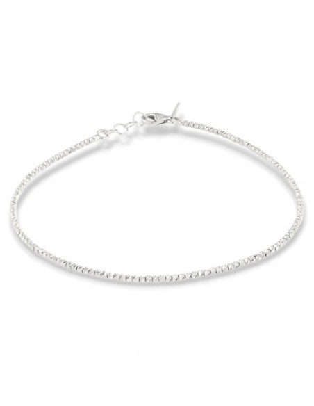 Bracciale Oro Bianco Sfere Sfaccettate Rigate 1,50MM [bb6cef99]