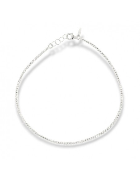 Bracciale Oro Bianco Sfere Sfaccettate Rigate 1,50MM [0c712e9d]