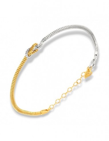 Bracciale Argento Rodiato Maglia Veneziana Nodo Argentato Dorato [0d90a92c]