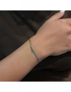 Bracciale Argento Rodiato Maglia Veneziana Nodo Argentato Dorato [0d90a92c] 2