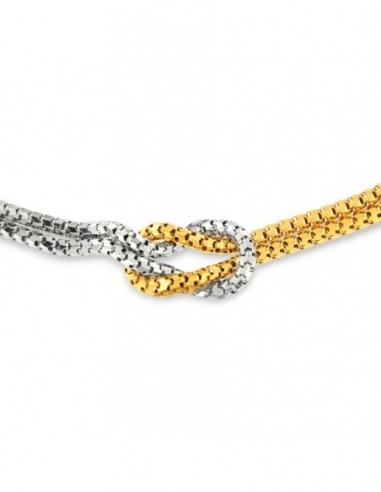 Bracciale Argento Rodiato Maglia Veneziana Nodo Argentato Dorato [60e88d66]