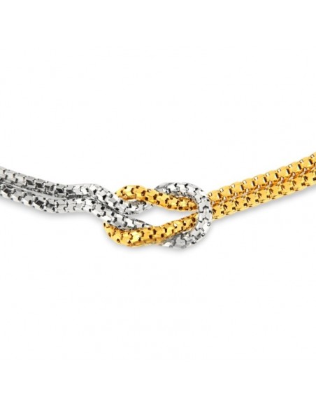 Bracciale Argento Rodiato Maglia Veneziana Nodo Argentato Dorato [60e88d66]