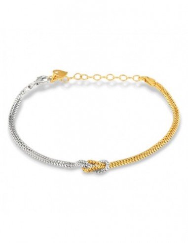 Bracciale Argento Rodiato Maglia Veneziana Nodo Argentato Dorato [65b8ca78]