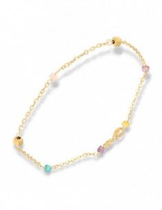 Bracciale Oro Giallo Catena Pepite Quadrate Colorate [13fb1bd6]