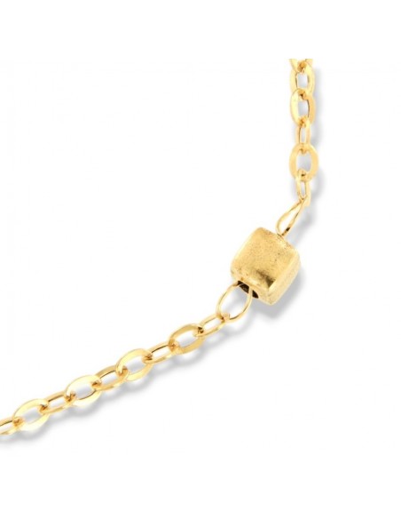 Bracciale Oro Giallo Catena Pepite Quadrate Colorate [cc9aad60]