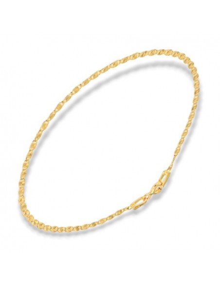Bracciale Oro Giallo Maglia Marina Schiacciata Sfaccettata [c0a4f0a4]