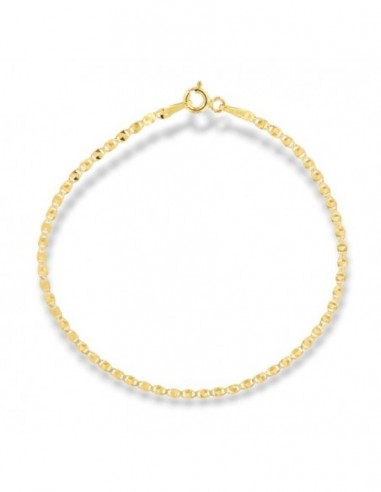 Bracciale Oro Giallo Maglia Marina Schiacciata Sfaccettata [10655c1a]