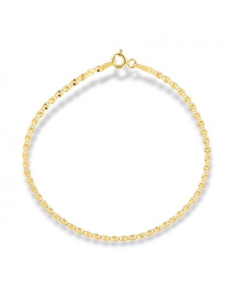 Bracciale Oro Giallo Maglia Marina Schiacciata Sfaccettata [10655c1a]