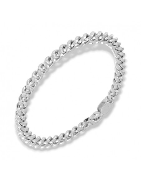 Bracciale Oro Bianco Grumetta Cubana 21CM [0440f6f0]