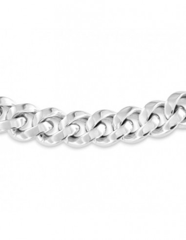 Bracciale Oro Bianco Grumetta Cubana 21CM [e6b3abea]