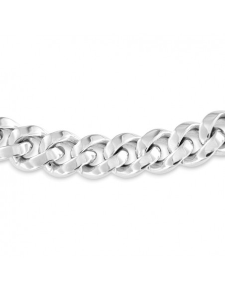 Bracciale Oro Bianco Grumetta Cubana 21CM [e6b3abea]