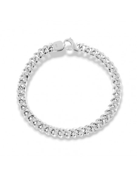 Bracciale Oro Bianco Grumetta Cubana 21CM [54fe2df0]