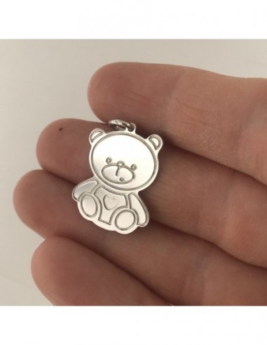 Ciondolo bimba argento 925 rodiato