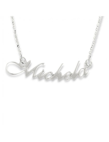 Collana Oro Bianco Nome Michela [8189f855]