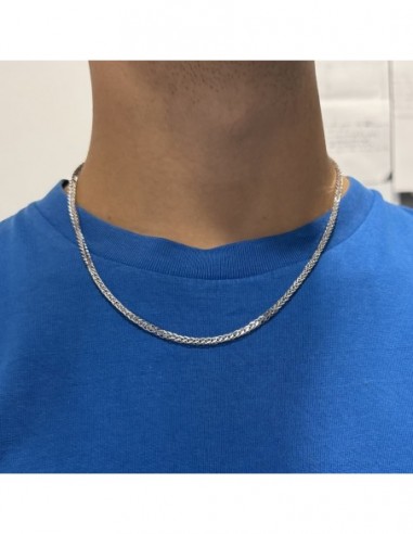 Collana Argento Rodiato Maglia Quadrispiga Grande [23a5944a]