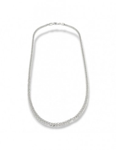 Collana Argento Rodiato Maglia Quadrispiga Grande [91e81250]