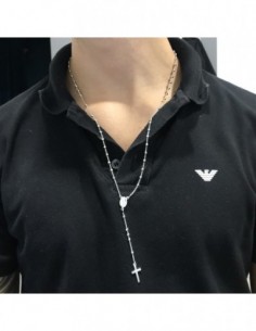 Collana Argento Rodiato Rosario Pendente [5853b9aa] 2