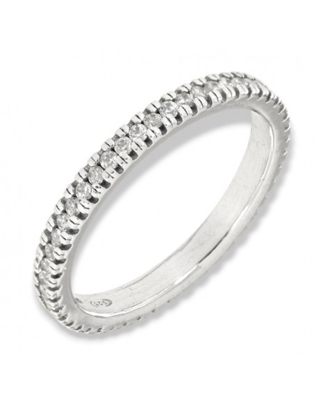 Anello Argento Rodiato Eternity Zirconi Bianchi 1MM [95915a93]