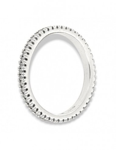 Anello Argento Rodiato Eternity Zirconi Bianchi 1MM [90c11d8d]
