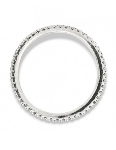 Anello Argento Rodiato Eternity Zirconi Bianchi 1MM [27dcdc89]