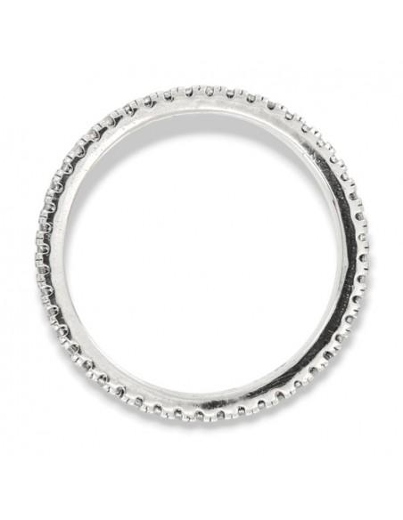 Anello Argento Rodiato Eternity Zirconi Bianchi 1MM [27dcdc89]
