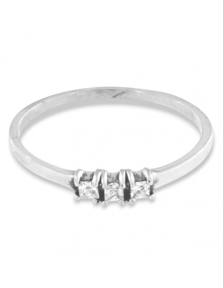 Anello Argento Rodiato Trilogy Zirconi Taglio Princess [770f228b]