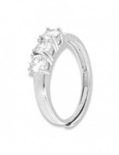 Anello Argento Rodiato Trilogy Zirconi Bianchi 4MM [de0a3a70]