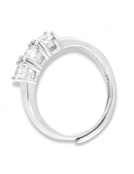 Anello Argento Rodiato Trilogy Zirconi Bianchi 4MM [86303c54]