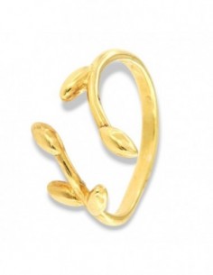 Anello Argento Dorato Foglie Lisce [6f83882c]