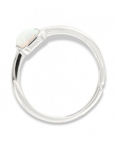 Anello Argento Rodiato Opale Bianco [d73ce493]