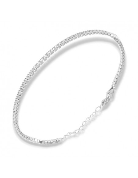 Bracciale Argento Tennis Zirconi Bianchi 2MM Morbido [a812dde5]