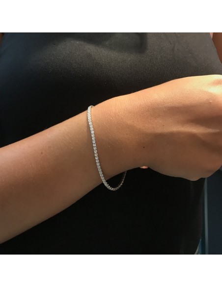 Bracciale Argento Tennis Zirconi Bianchi 2MM Morbido [b6a8c288]
