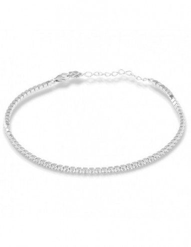 Bracciale Argento Tennis Zirconi Bianchi 2MM Morbido [04e54492]
