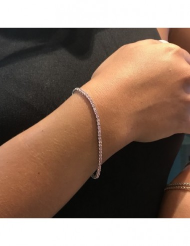 Bracciale Argento Tennis Zirconi Rosa 2MM 18CM [7779673d]