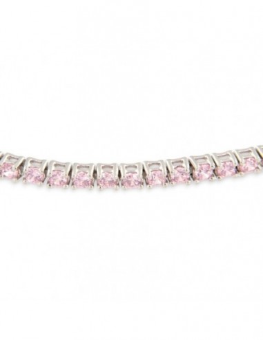 Bracciale Argento Tennis Zirconi Rosa 2MM 18CM [c064a639]