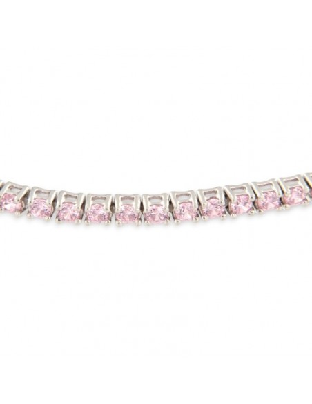Bracciale Argento Tennis Zirconi Rosa 2MM 18CM [c064a639]