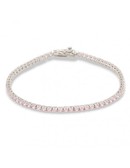 Bracciale Argento Tennis Zirconi Rosa 2MM 18CM [c534e127]