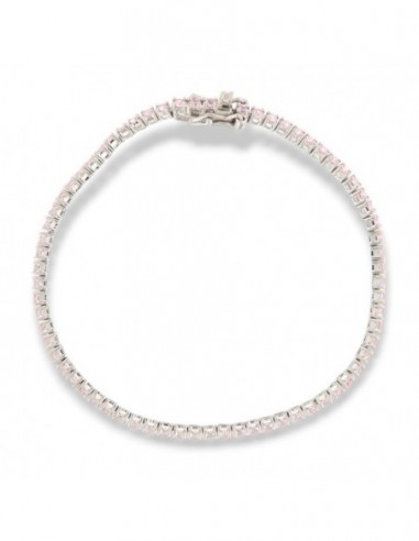 Bracciale Argento Tennis Zirconi Rosa 2MM 18CM [72292023]
