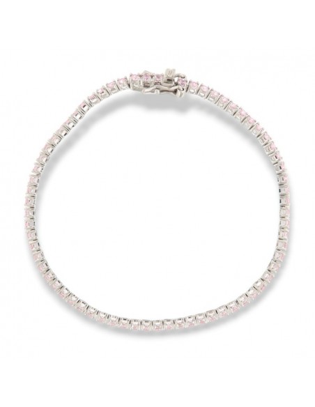 Bracciale Argento Tennis Zirconi Rosa 2MM 18CM [72292023]