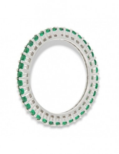 Anello Argento Rodiato Eternity Zirconi Verdi 2MM [53752212]