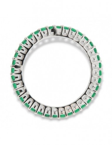 Anello Argento Rodiato Eternity Zirconi Verdi 2MM [e468e316]