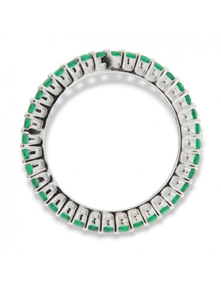 Anello Argento Rodiato Eternity Zirconi Verdi 2MM [e468e316]