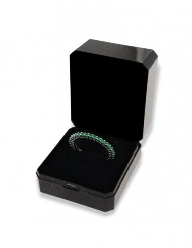 Anello Argento Rodiato Eternity Zirconi Verdi 2MM [8a53611f]