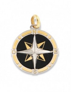 Ciondolo Oro Bianco E Oro Giallo Rosa Dei Venti Nera [ec6eefa4]
