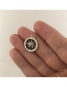 Ciondolo Oro Bianco E Oro Giallo Rosa Dei Venti Nera [ec6eefa4] 2