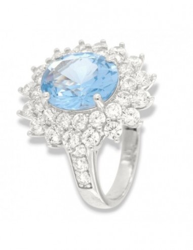 Anello Argento Rodiato Principessa Celeste 12X10MM [759f7411]