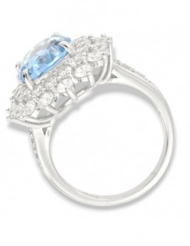 Anello Argento Rodiato Principessa Celeste 12X10MM [fa66a27e]