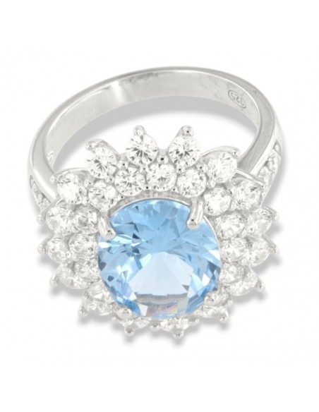 Anello Argento Rodiato Principessa Celeste 12X10MM [2340e173]
